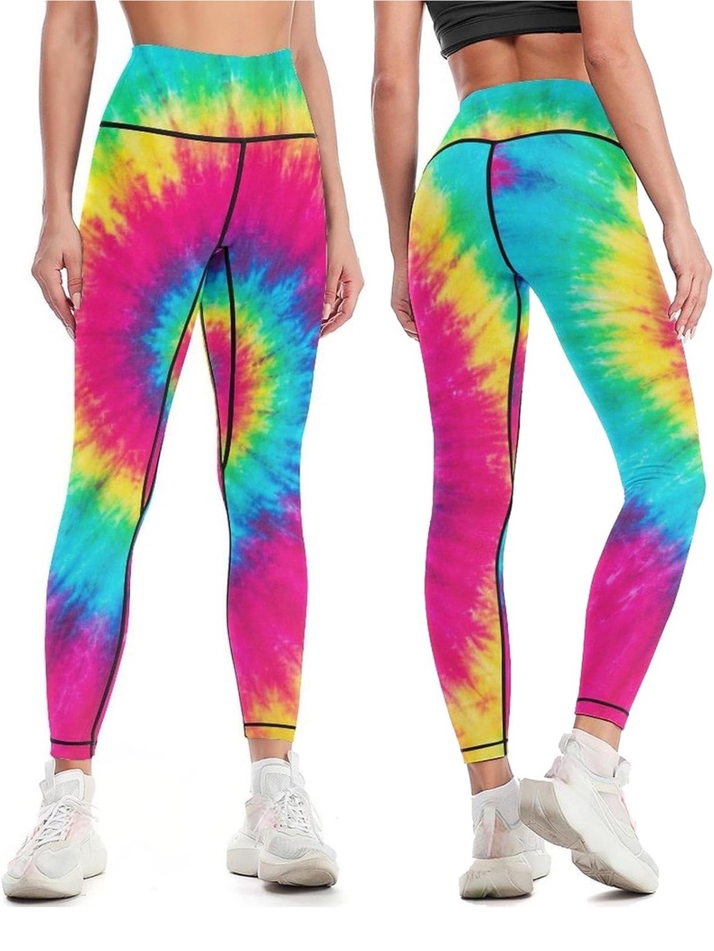 NWOT Vibrant Tie-Dye High-Waist Yoga Pants Workout Leggings